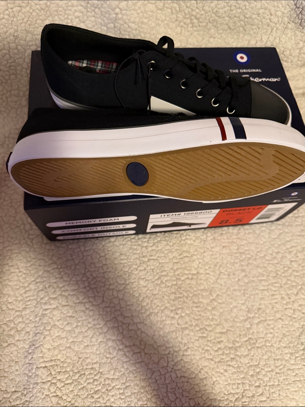 Ben Sherman Black Low-Top Canvas Sneakers - Picture 3 of 5